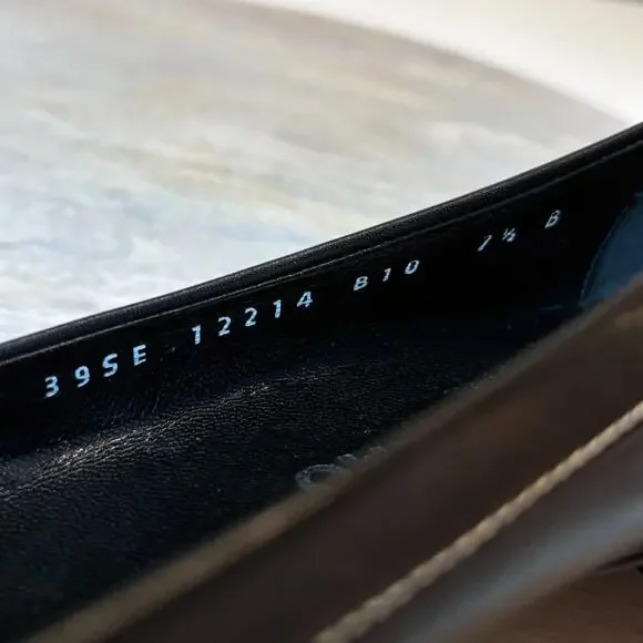 Salvatore Ferragamo Black Leather Gancini Loafers 7.5 B Italy Stitch Flats - Picture 10 of 11